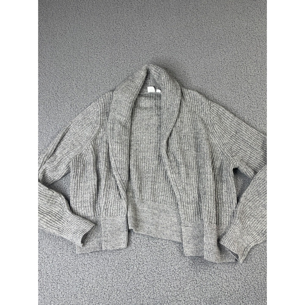 GAP‎ Women's Chunky Knit Open Front Cardigan Sweater gray Size medium petite